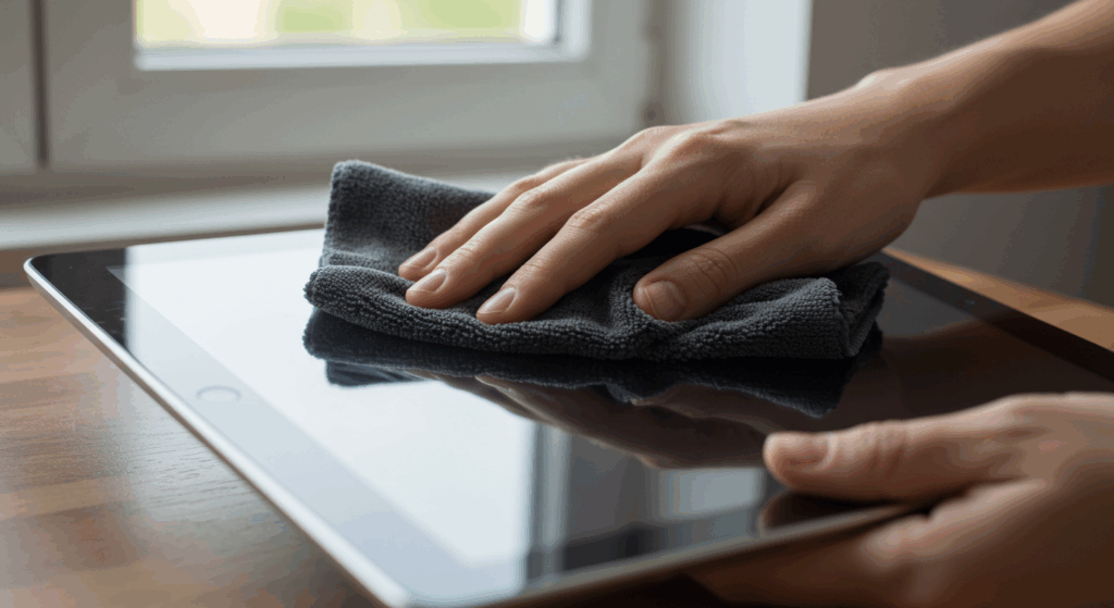 Limpieza segura de pantallas y teclado en laptops
